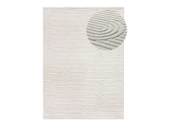 Clearance Alfombra interior - geométrico con relieve - crema - 80 x 150 cm - ESTILO Blanco