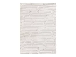 Clearance Alfombra interior - geométrico con relieve - crema - 80 x 150 cm - ESTILO Blanco