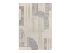 Alfombra interior - geométrico - beige / gris - 133 x 190 cm - PORTO Gris / Beige Hot