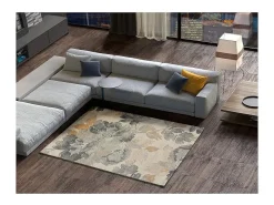 Alfombra De Salón-Alfombra interior - motivos florales - - 140 x 200 cm - FLORES SUNSET Gris / Beige