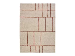 Outlet Alfombra interior - shaggy geométrico - caldera - 80 x 150 cm - HELIA Cobrizo