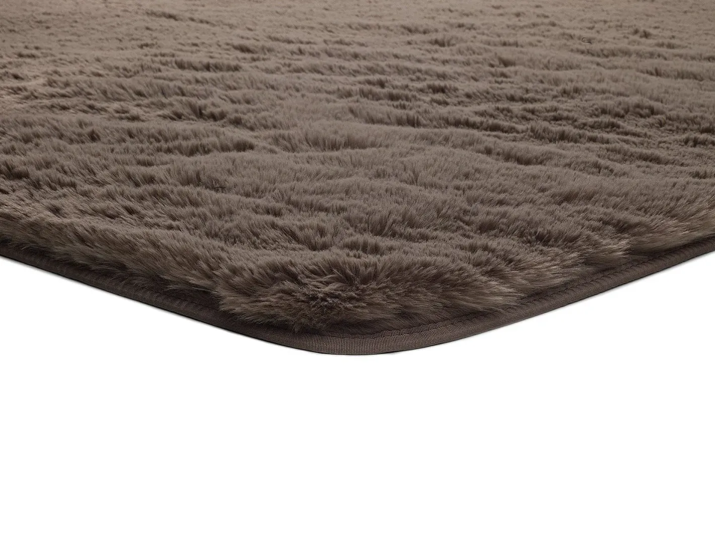 Alfombra De Salón-Alfombra interior - shaggy liso - visón - 80 x 150 cm - ALPACA Topo