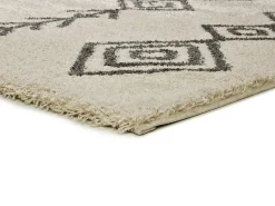 New Alfombra interior - shaggy étnico - - 80 x 150 cm - ATLAS Blanco