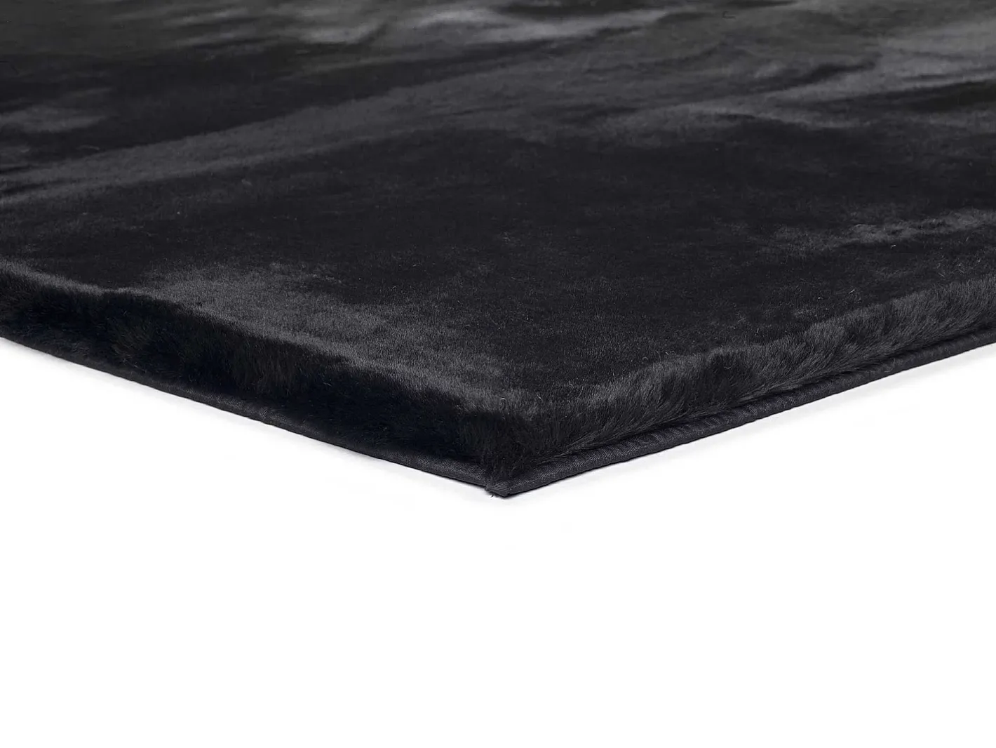 Discount Alfombra interior - shaggy liso - - 80 x 150 cm - FOX Negro