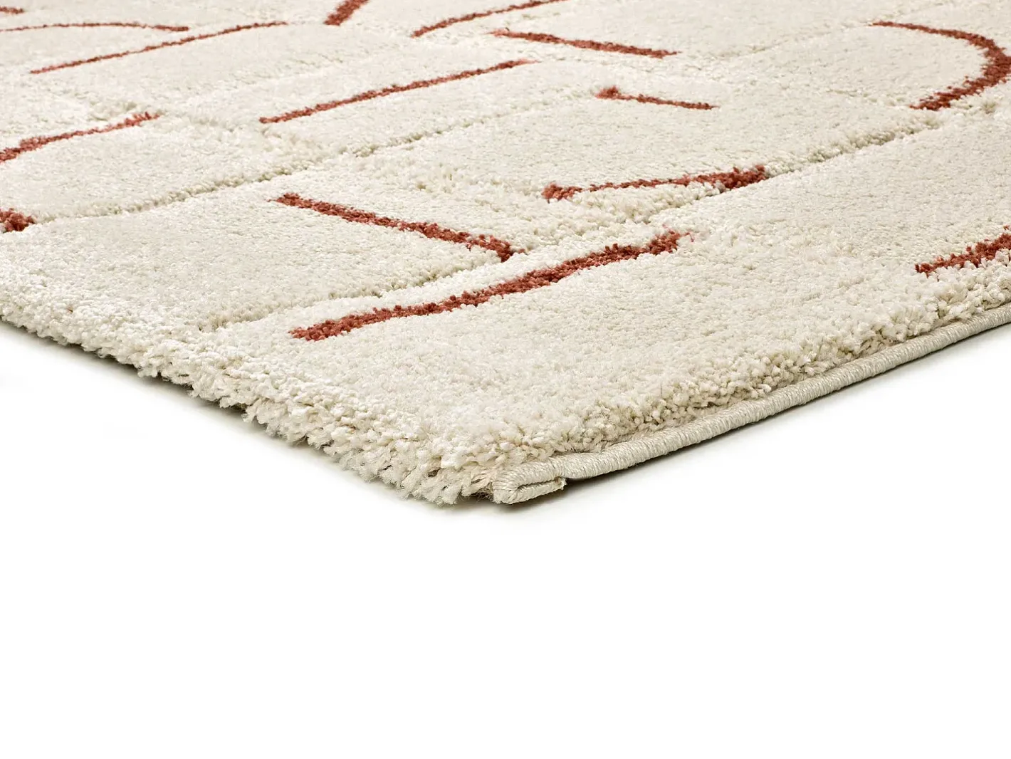 Alfombra interior - shaggy geométrico - caldera - 60 x 120 cm - BRENDA Cobrizo Best
