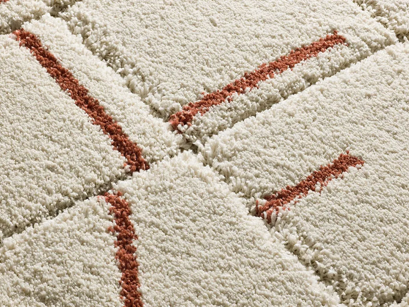 Alfombra interior - shaggy geométrico - caldera - 60 x 120 cm - BRENDA Cobrizo Best