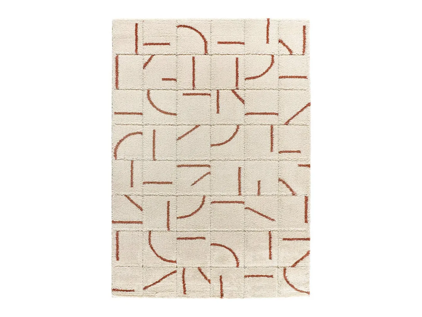 Alfombra interior - shaggy geométrico - caldera - 60 x 120 cm - BRENDA Cobrizo Best