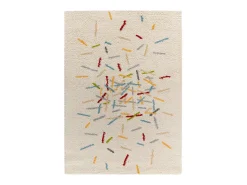 Sale Alfombra interior - shaggy geométrico - multicolor - 80 x 150 cm - BREMEN Blanco / Multicolor