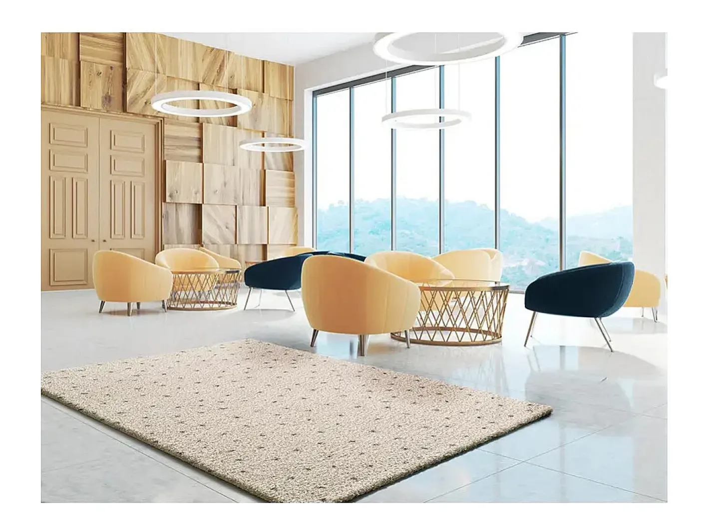 Alfombra interior - shaggy moderno - crema / negro - 120 x 180 cm - LUSH Negro / Crema Sale