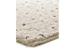 Alfombra De Salón-Alfombra interior - shaggy moderno - crema / negro - 140 x 200 cm - LUSH Negro / Crema