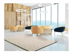Alfombra De Salón-Alfombra interior - shaggy moderno - crema / negro - 140 x 200 cm - LUSH Negro / Crema