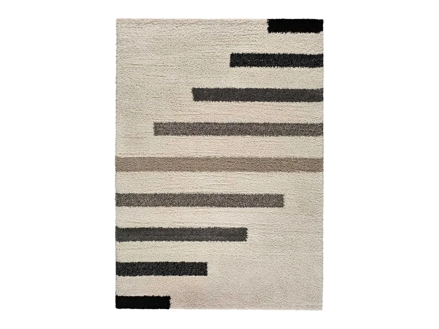 Alfombra De Salón-Alfombra interior - shaggy geométrico - beige / gris - 135 x 190 cm - SCENIC Gris / Beige