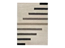 Alfombra interior - shaggy geométrico - beige / gris - 120 x 170 cm - SCENIC Gris / Beige Discount