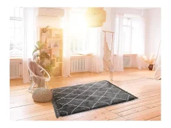 Alfombra interior - shaggy liso - - 140 x 200 cm - SAMIRA Gris Outlet