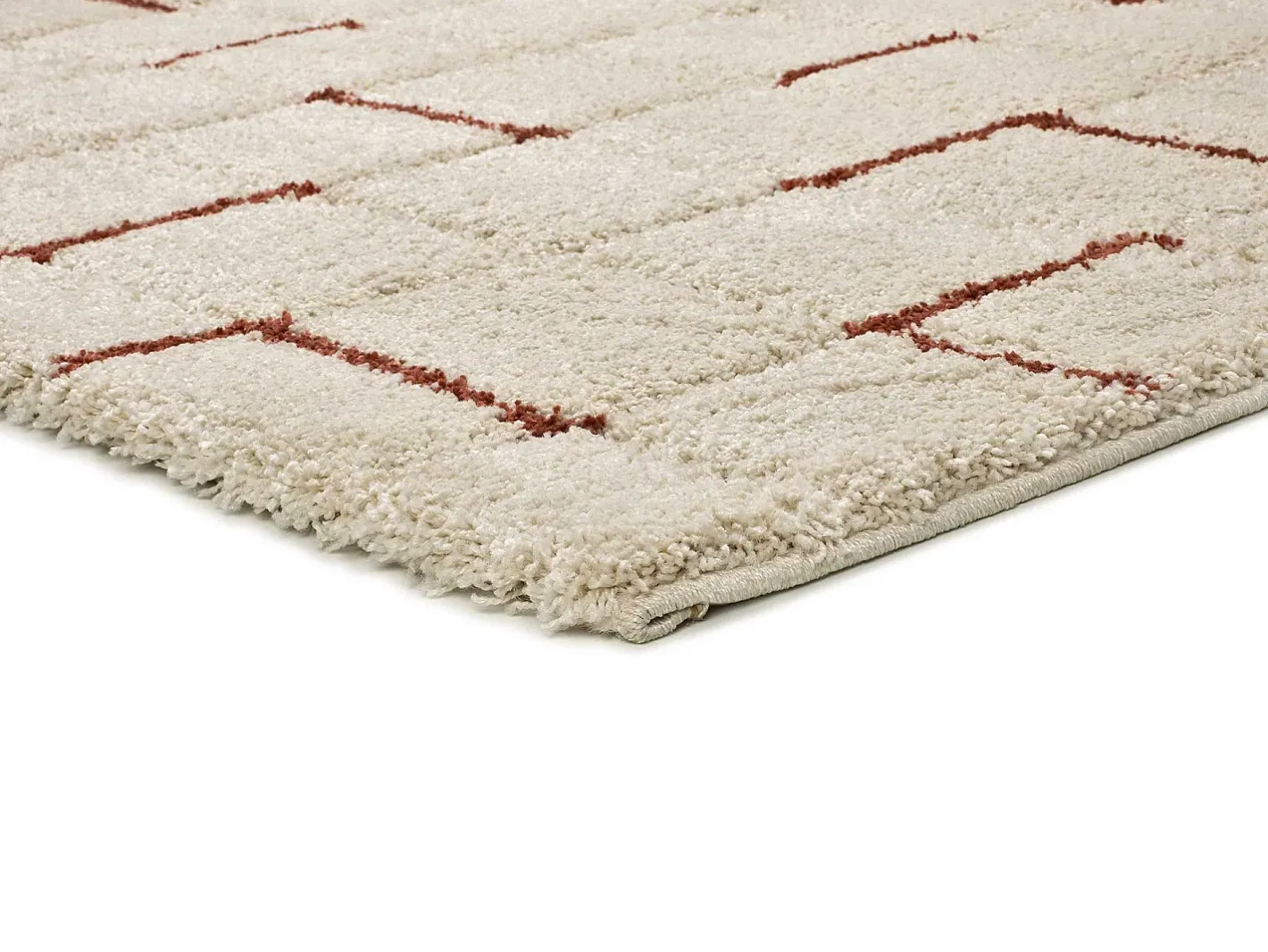 Alfombra interior - shaggy geométrico - caldera - 160 x 230 cm - BRENDA Beige