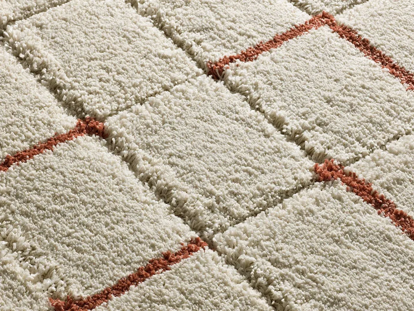 Alfombra interior - shaggy geométrico - caldera - 160 x 230 cm - BRENDA Beige