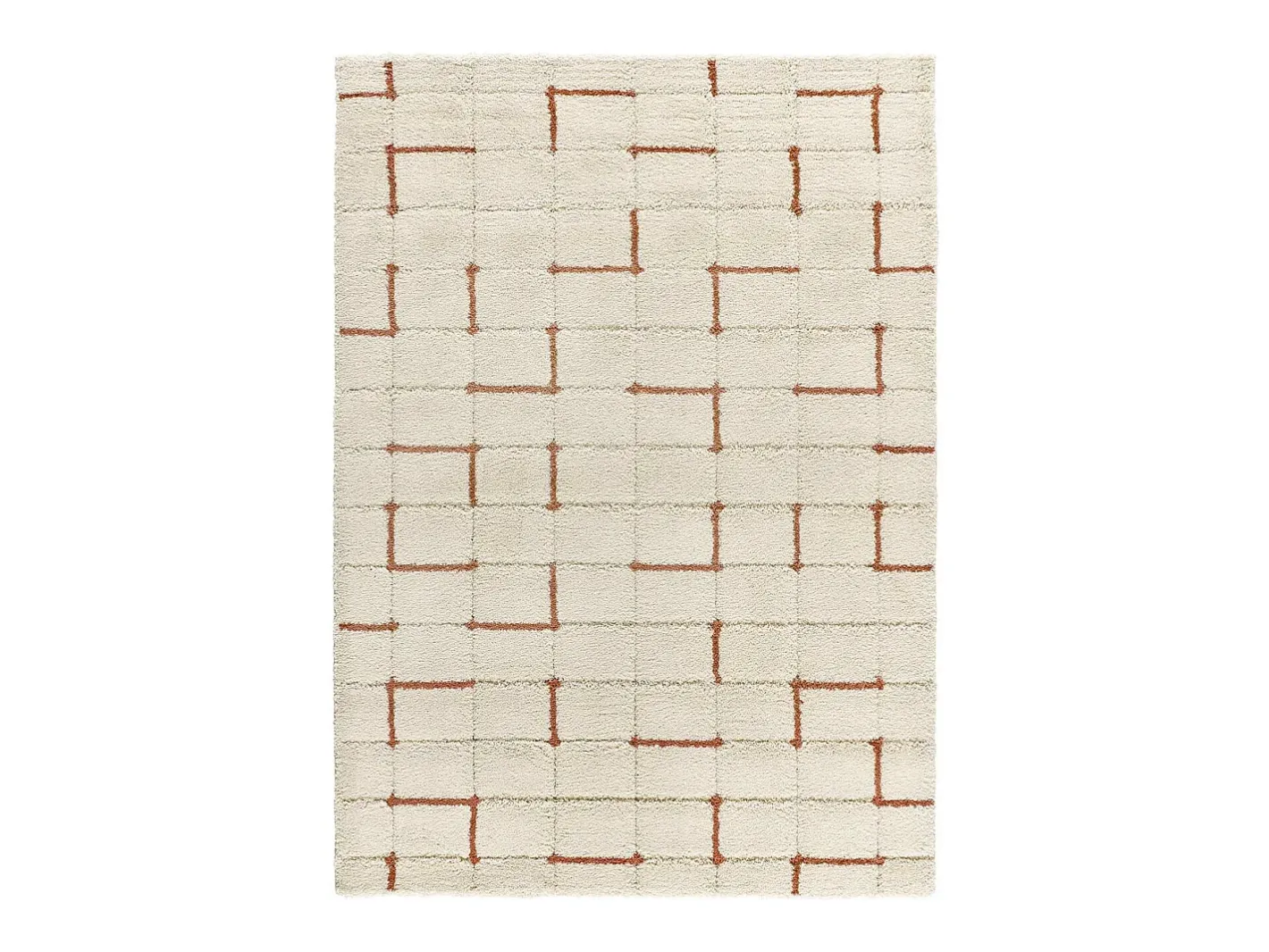 Alfombra interior - shaggy geométrico - caldera - 160 x 230 cm - BRENDA Beige