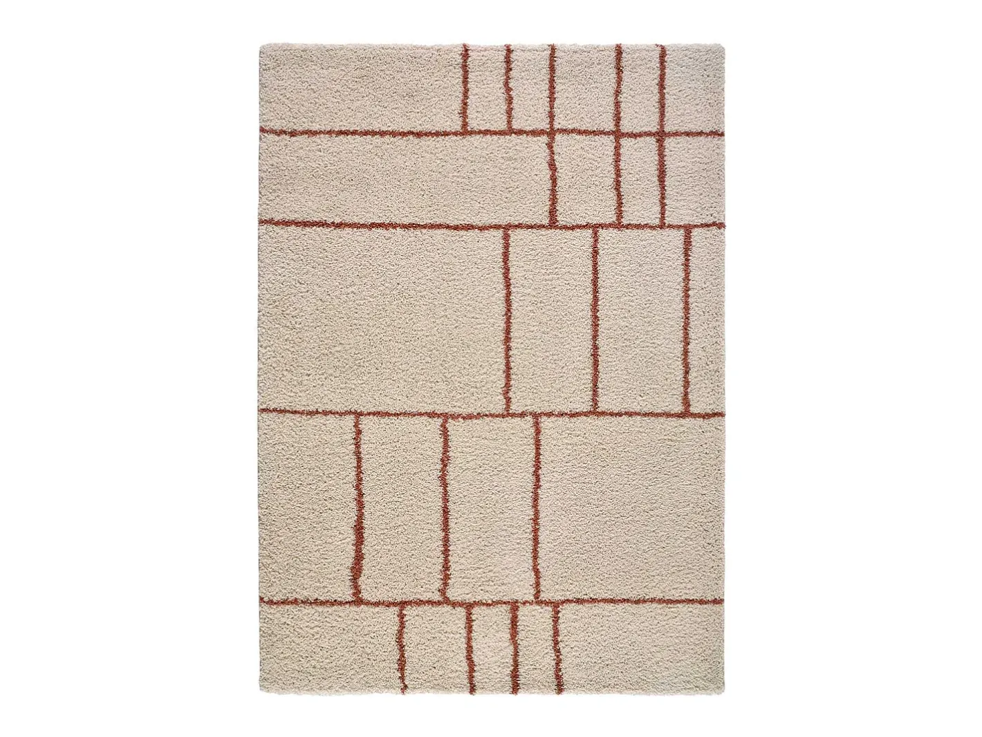 Alfombra De Salón-Alfombra interior - shaggy geométrico - caldera - 133 x 190 cm - HELIA Cobrizo