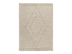 Clearance Alfombra interior - étnico con relieve - - 60 x 90 cm - PAMUK Crema