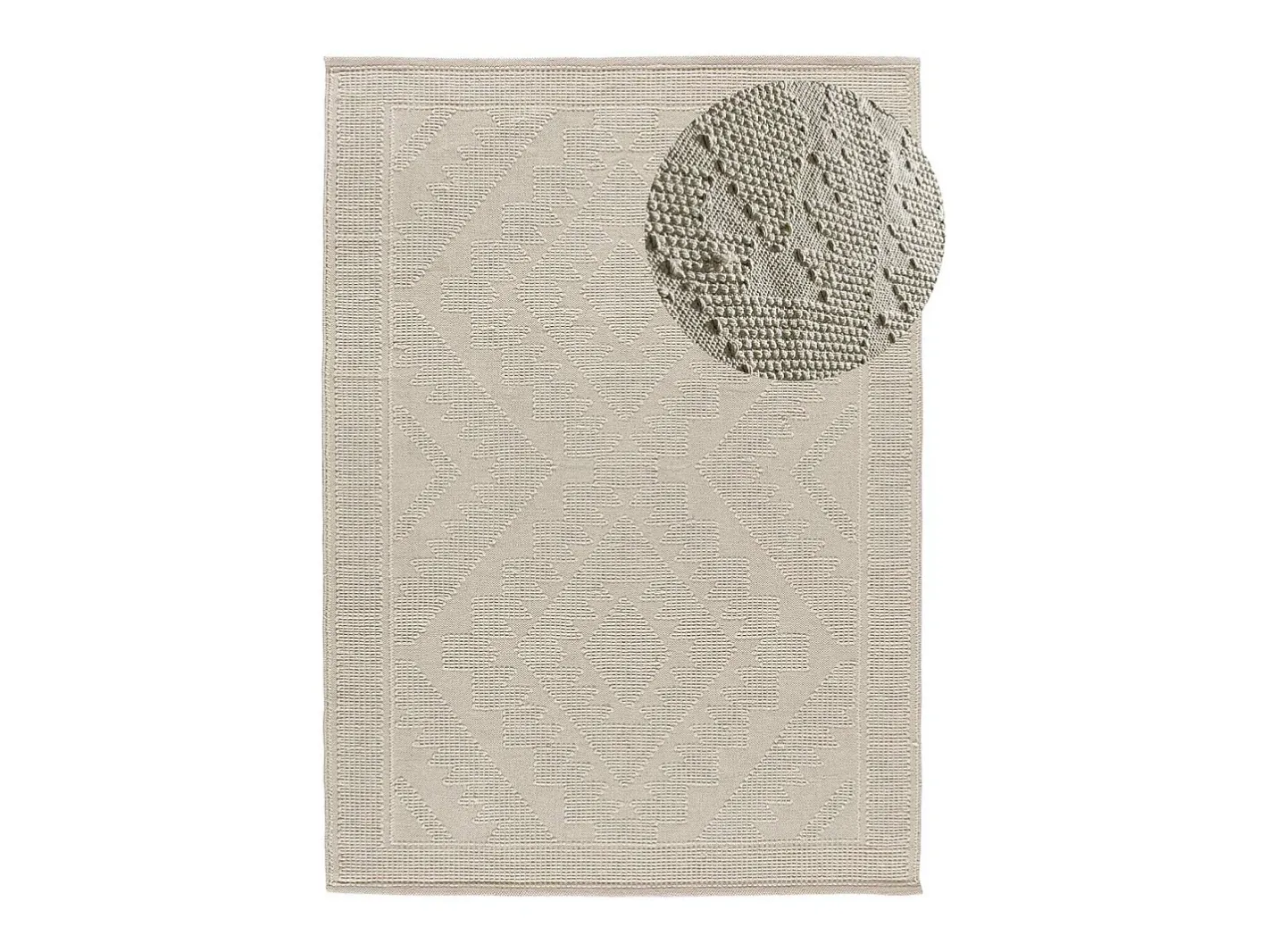 Alfombra interior - étnico con relieve - - 120 x 170 cm - PAMUK Crema