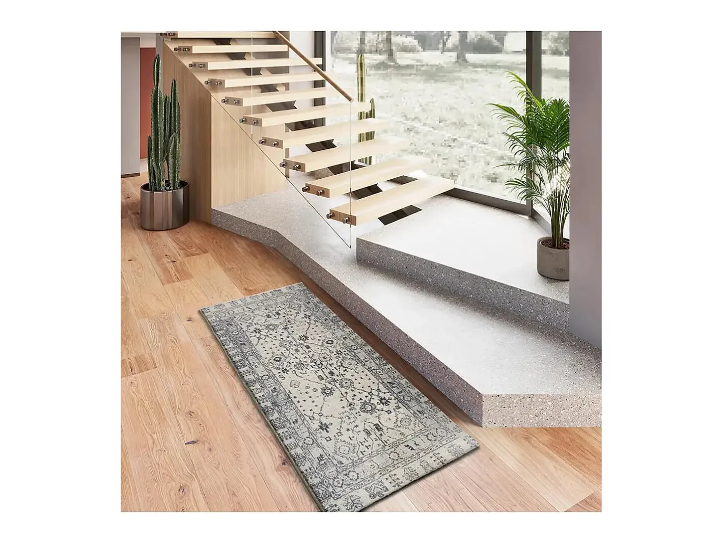 Alfombra interior - vintage - - 80 x 200 cm - SIROCO Azul Clearance