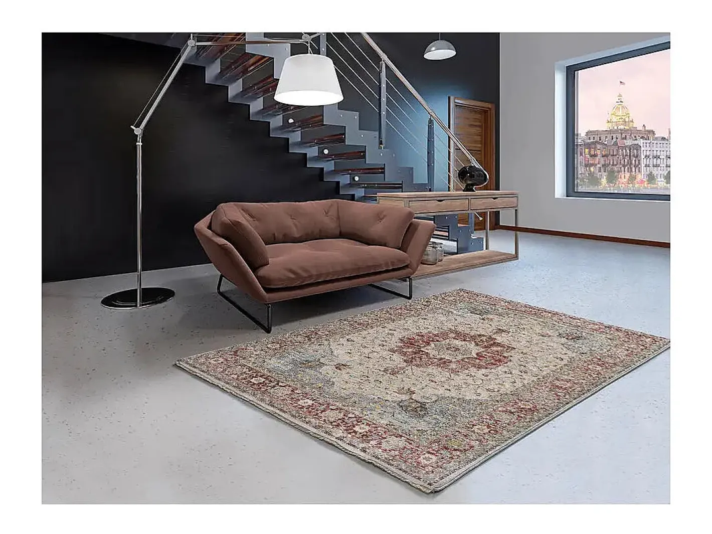 Alfombra interior - vintage - - 120 x 170 cm - TABRIZ Granate / Beige Best