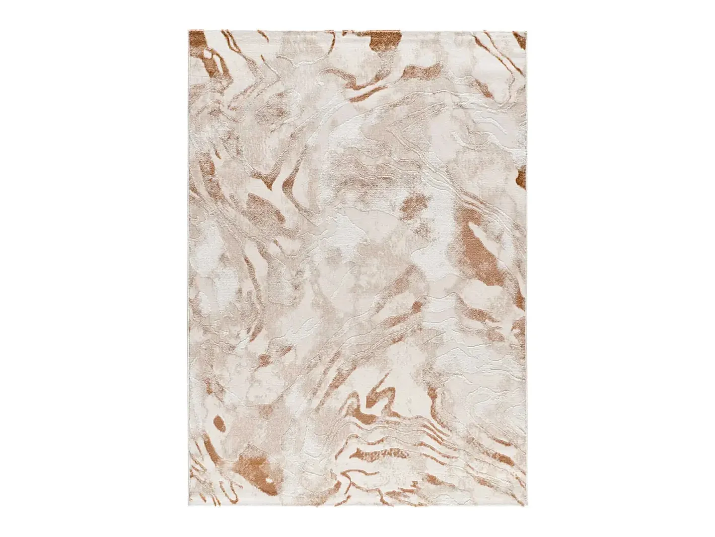Alfombra interior - abstracto con relieve - beige / caldera - 134 x 200 cm - KEOPS Beige / Cobrizo Hot