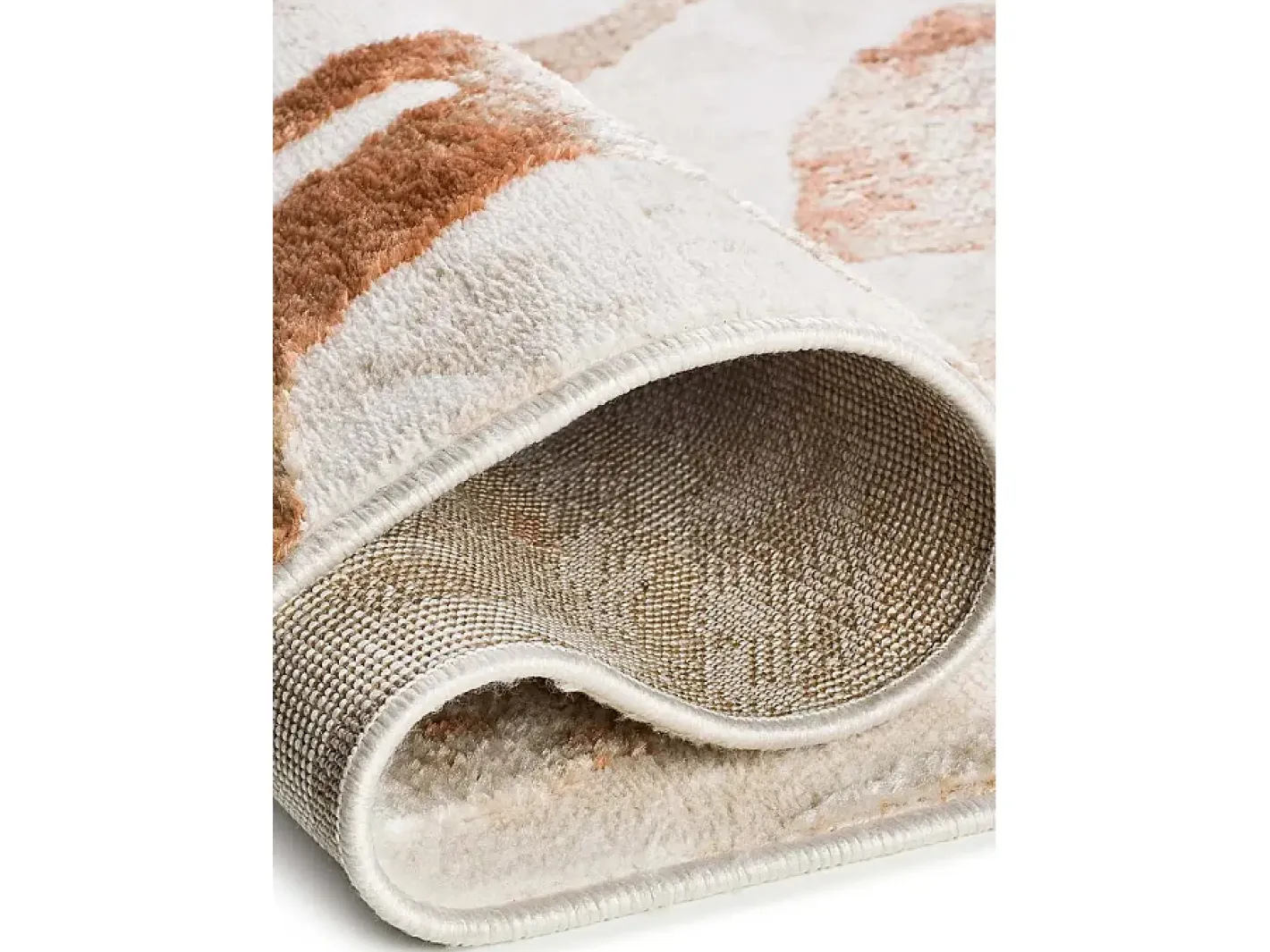 Alfombra interior - abstracto con relieve - beige / caldera - 134 x 200 cm - KEOPS Beige / Cobrizo Hot