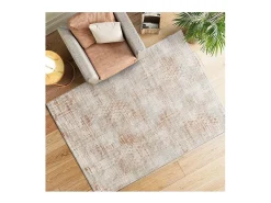 Outlet Alfombra interior - geométrico con relieve - beige / caldera - 192 x 290 cm - KEOPS Beige / Cobrizo