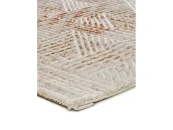 Outlet Alfombra interior - geométrico con relieve - beige / caldera - 192 x 290 cm - KEOPS Beige / Cobrizo