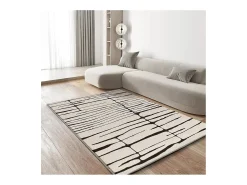 Alfombra De Salón-Alfombra interior - moderno - blanco / negro - 133 x 190 cm - RETRO Negro / Blanco