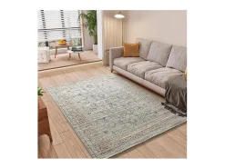 Alfombra interior - vintage con relieve - multicolor - 77 x 150 cm - KEOPS Beige / Multicolor Hot