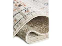 Alfombra interior - vintage con relieve - multicolor - 77 x 150 cm - KEOPS Beige / Multicolor Hot