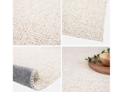 Sweeek Alfombra interior borreguito efecto jaspeado Crema New
