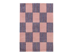 Sweeek Alfombra interior con motivo damero y rosa Azul Online