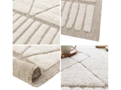 Sweeek Alfombra interior con motivo étnico bereber, y crema Beige New