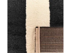 Sweeek Alfombra De Salón-Alfombra interior con rayas en blanco y Negro