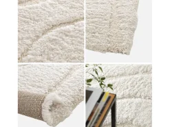 Sweeek Alfombra interior de pelo largo diseño geométrico beige Crema
