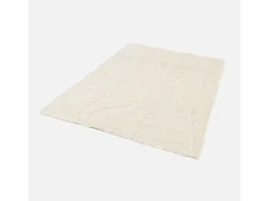 Sweeek Alfombra interior de pelo largo diseño geométrico beige Crema