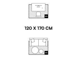 Sweeek Alfombra De Salón-Alfombra interior estilo shaggy bereber y multicolor Crema