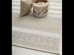 the carpet Alfombra interior exterior moderna - Beige - 160 x 160 cm - CALGARY Color natural oscuro Clearance