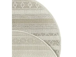 the carpet Alfombra interior exterior moderna - Beige - 160 x 160 cm - CALGARY Color natural oscuro Clearance