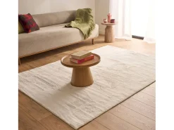 Sweeek Alfombra De Salón-Alfombra interior lisa blanca Blanco