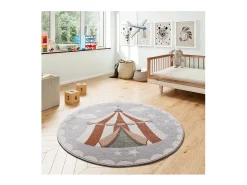 Alfombra interior redonda - infantil circo - - diam.120 cm - BEATS Gris