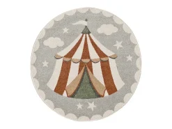 Alfombra interior redonda - infantil circo - - diam.120 cm - BEATS Gris