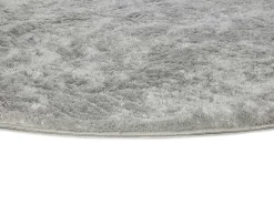 Alfombra interior redonda - shaggy uni - plata - diam.120 cm - ROMA Plateado Clearance