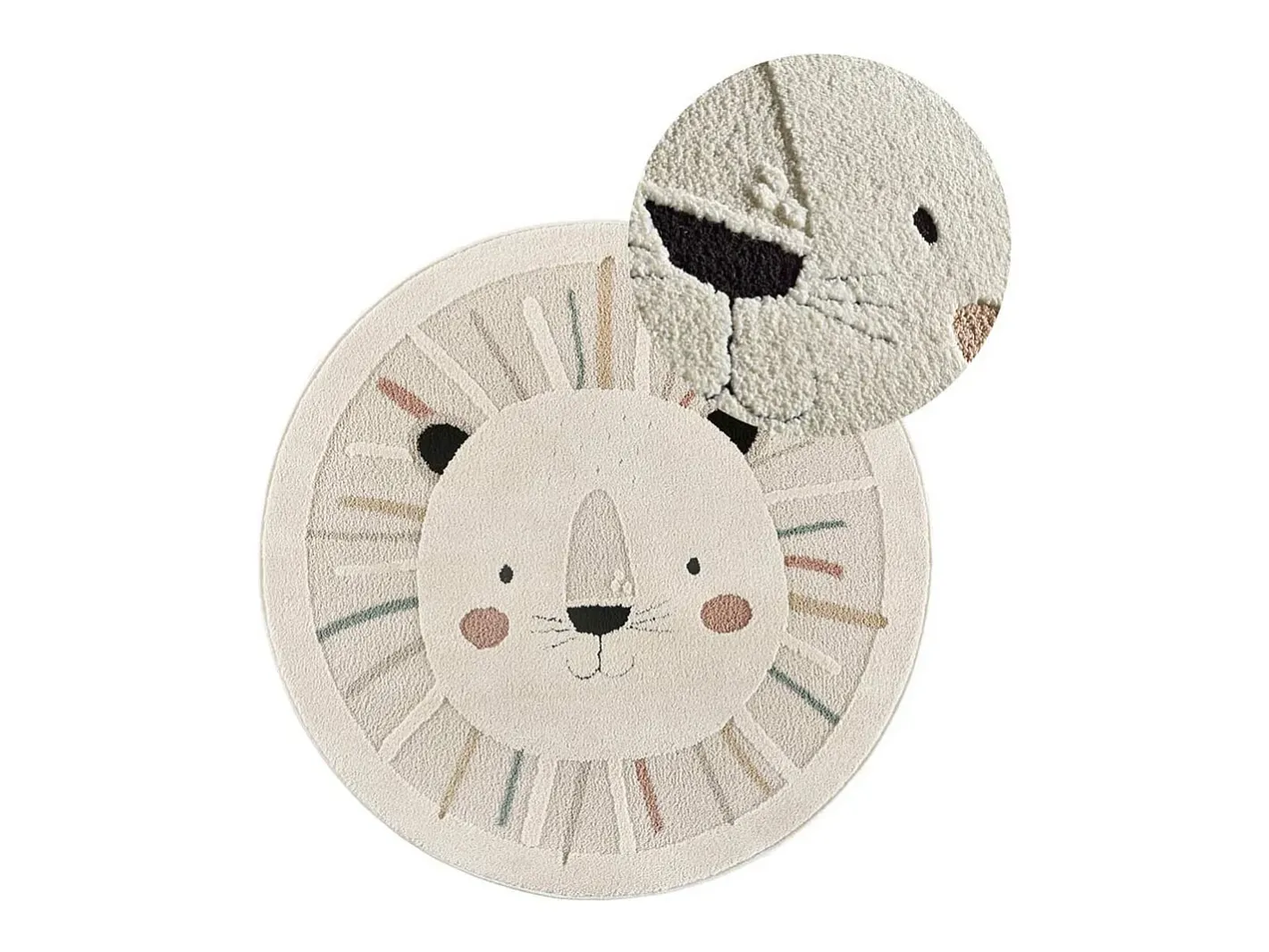 Online Alfombra interior redonda - infantil león - - diam.120 cm - CLOWN Multicolor