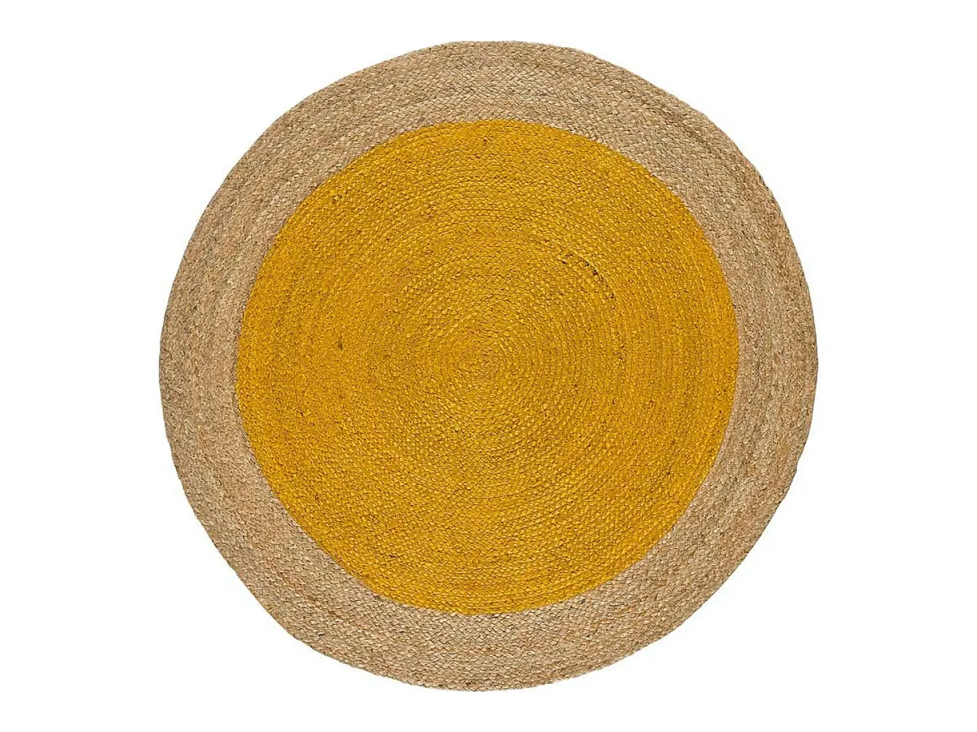 Alfombra De Salón|Alfombra Redonda-Alfombra interior redonda - naturel - mostaza - diam.120 cm - MAHON Amarillo