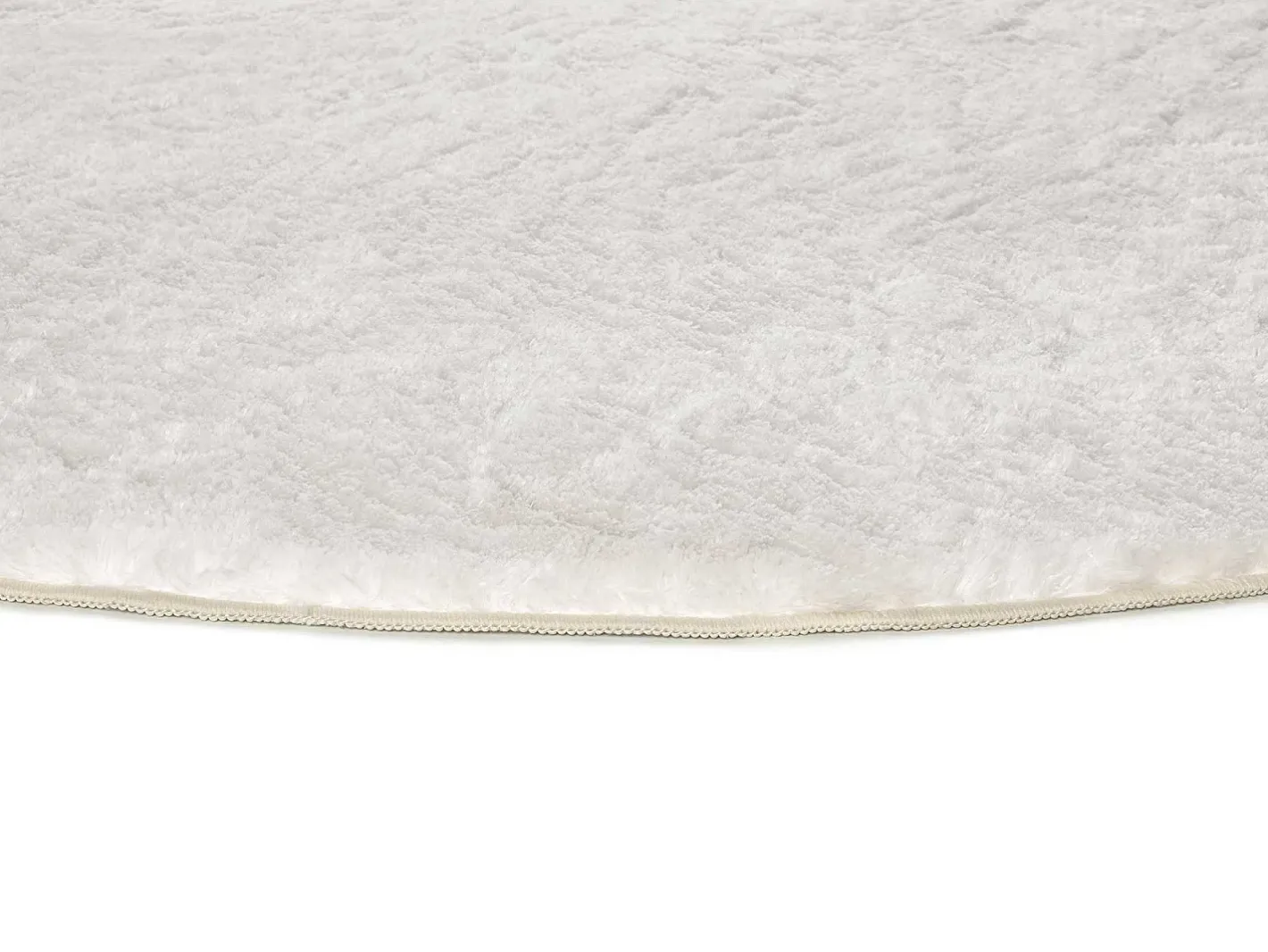New Alfombra interior redonda - shaggy uni - - diam.120 cm - ROMA Blanco
