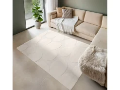 Sweeek Alfombra interior shaggy diseño floral beige Crema Hot